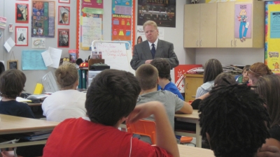 Mayoral candidate Visits Grade 8 Students at Pius