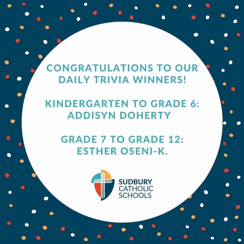 Daily Trivia Winners Announced!